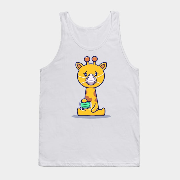 Cute Giraffe Wearing Mask Tank Top by Catalyst Labs